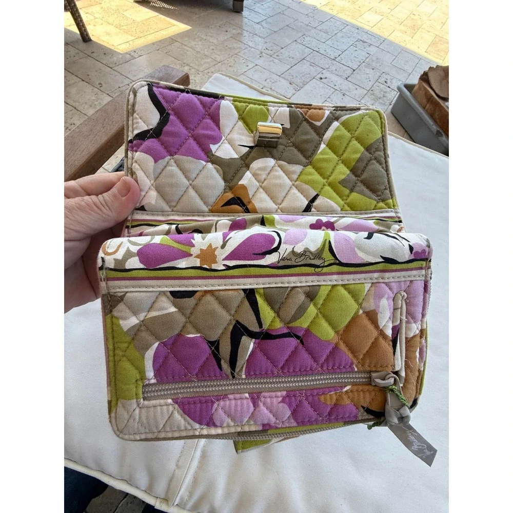 Vera Bradley Turn Lock‎ Wallet Portobello Road Floral Quilted Cotton NEW - Picture 6 of 13